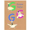 Komar Quadro da parete | ABC Animal G | Poster, cameretta dei bambini, lettere, immagine, soggiorno, camera da letto, decorazione, stampa artistica, senza cornice, P036G-40x50 | Dimensioni: 40 x 50 cm