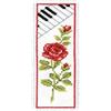 Vervaco PN-0003136 Ver - Segnalibro in Tela Aisa, Motivo: Rosa con Tasti del Pianoforte
