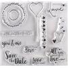 Rayher 50244000 Clear Stamps Set Timbri Trasparenti in Silicone, Tavoletta 102,5X97mm, 12 Motivi Romantici, per Scrapbooking e Decoro, Biglietti d'Auguri e Pacchi Regalo, Invito Matrimonio