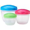 Sistema Snack 'n' Nest TO GO contenitori per alimenti | 150 ml305 ml520 ml | Vasetti piccoli per snack inseribili uno dentro l'altro | Senza BPA | Colori assortiti | 3 pezzi
