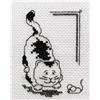 PANNA D-0509 - Kit Punto Croce, Motivo: Gatto e Topolino, 9,5 x 12 cm, Colore: Nero