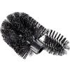 Wenko 22235100 testa spazzole di ricambio per WC con immagine pulisci bordo e porta scopino, plastica, nero, 8 x 8 x 9,5 cm