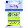 Récréatys 4425 10 9 3 - Nastri Assortiti in Cotone su Supporto di Carta, Colore: Verde Acido, 1 m