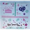 La Boîte à Broder COU057MB - Scampolo di Tessuto Stampato con dicitura Home Sweet Home, in Misto Lino, Colore: Bianco