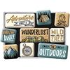 Nostalgic-Art Set di Magneti Vintage, Outdoor Adventure - Idea Regalo per Amanti del Campeggio, Decorazione Frigorifero, Design nostalgico, 9 Pezzi