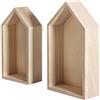 Rayher Case in legno con cornice, certificate FSC, set di 2, 17x9x4 cm + 15x7x4 cm, legno, beige, 62695000