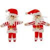 OmniReselling - Decorazione per Albero di Babbo Natale, in Feltro, con Parte Superiore a Righe, Confezione da 2 Pezzi