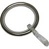 Gardinia Anelli per aste per Tende con Ø 25 mm, Incluso Inserto Scorrevole e Gancio Pieghevole, 10 Pezzi, Larghezza 4 mm, Metallo, Aspetto Acciaio Inox