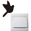 Lo+DeModa Bird Vinile Decorativo per Prese di Corrente, PVC, Nero, 10x10x0.02 cm