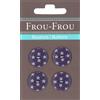Frou-Frou 7090 18 106 - Bottoni in Nylon, Confezione da 4 Pezzi, Motivo: Stelle, Colore: Viola