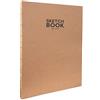 Sketchbook Honsell 32504 Sketchbook Kraft - Quaderno da disegno con rilegatura a filo, formato DIN A4, 120 fogli, 100 g/m², carta kraft robusta e riciclabile in fibre naturali non sbiancate