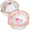 Talking Tables, Ciotole di Carta Truly Scrumptious, Design Vintage, Floreali, in 2, per festicciola, tè o Compleanno, Blu/Rosa (Confezione da 12)