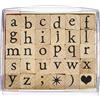Artemio Set francobolli Alfabeto minuscolo - 1 cm, Beige