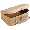 Rayher 67204000 valigetta di cartapesta, Legno Riciclato 100% con maniglia in metallo, naturale, 12 x 8 x 5.5 cm