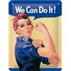 Nostalgic-Art Targa Vintage USA - We Can do it - Idea Regalo per Donne, in Metallo, Design Retro per Decorazione, 15 x 20 cm