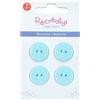 Récréatys 7123 18 44 - Confezione di 4 Bottoni in Nylon, Motivo: Fiore Bianco su Sfondo Azzurro, 18 mm
