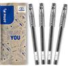 Pilot Gtec C4 - Penna a sfera in gel, confezione da 4, colore: Nero