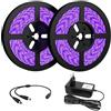 Onforu Striscia luminosa nera da 10 m, con alimentatore di rete, 12 V, flessibile, 600 LED, autoadesiva, 2835, striscia luminosa UV per feste, bar, colori neon, club, discoteca, decorazione