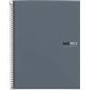 Miquelrius - Quaderno A5 spirale, 80 fogli in 1 colore, Carta 90 g/m² extra opaca, Quadretti 5 mm, Copertina in cartone rigido plastificato, 2 fori, Prodotto in Spagna, Notebook The Original, Grafite