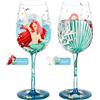 NymphFable Bicchiere da Vino Principessa Sirena Dipinto a Mano 15oz Regali di Compleanno Personalizzati per Amico