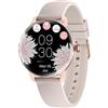 LUNIQUESHOP LSFIT Smartwatch rosa, Orologio fitness da donna con saturimetro (SpO2)/frequenza cardiaca/monitor della pressione, sonno, controllo della musica, impermeabile IP67, Calorie, Android iOS