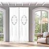 Zenoni & Colombi Coppia di Tende Ricamate a mano Doria Made in Italy Misto Lino Varie Dimensioni (45x150) Bianco