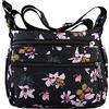 NOTAG Borsa Donna, Grande Borsa a Tracolla in Nylon Impermeabile Multitasche Borse a Spalla per Shopping, Viaggio (Nero1)