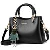 NICOLE & DORIS Borse da Donna con Tasche Multiple Borsa a Tracolla in Pelle PU Borsa Tote Casual Borsetta Borsa Spalla con Ciondolo Nero