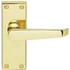 Carlisle Brass CBV31/BP - Set di maniglie diritte vittoriane con chiavistello a leva in ottone lucido per porte interne 118 x 42 mm