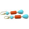 DodiGioielli.it Orecchini Pendenti Donna in Pasta di Corallo Arancione e Turchese - Argento 925 Placcato Oro - Handmade Made in Italy - Eleganti, Anallergici, Nickel-Free - DodiGioielli
