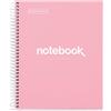 Miquelrius - Quaderno A5, Notebook Emotions, 80 Fogli 90 g/m², Griglia 5 mm, 1 striscia di colore, Spirale microforata, Taccuino a scacchi, Copertina Extra Rigida, 2 Fori, Rosa