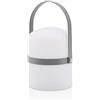 LUUK LIFESTYLE Lanterna LED con batteria e manico, durata di illuminazione di 72 ore, ricaricabile tramite USB e dimmerabile, per soggiorno, camera da letto e balcone, in grigio opaco
