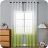 GIRASOLE HOME Coppia Tende Voile Semi Trasparenti Colore Sfumato Bianco e Verde Tenda per Soggiorno Camera Cameretta Cucina e Interni 2 Pannelli con Occhielli 140x238cm