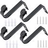 jinminamz Jingming - Set di 4 supporti per binario da soffitto, per asta per tende, diametro inferiore a 22 mm, colore: nero