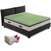 Topper memory a 7 zone, interno senza tessuto,correttore materasso H6 cm con cuscino per le gambe - AIR MEMO GREEN 90x195 cm