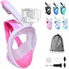 Wsobue Maschera Subacquea, Maschera da Snorkeling per Adulti,Visuale Panoramica 180° Design Pieno Facciale e Compatibile con Videocamere Sportive Maschera per Immersioni (Cielo Blu S/M)