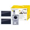 VIMAR K40956 Kit videocitofonico da parete con: 2 videocitofoni touch screen vivavoce Wi-Fi a colori LCD 7, targa audiovideo 2 pulsanti, 2 alimentatori, completo di staffe per il fissaggio, bianco