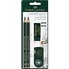 Faber-Castell - Set di matite Castell 9000 Jumbo con accessori, 4 pezzi