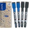 PILOT - Set di 4 V Board Master S - Marcatore per lavagna bianca - Inchiostro Cancellabile a secco - Marcatore Ricaricabile - 2 Blu, 2 Nero - Punta conica ultra-Fine