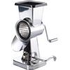 Westmark Grattugia a tamburo per manderlo in acciaio inox con 2 inserti e base a ventosa, Altezza: 21 cm, Acciaio inox/Plastica, Exklusiv, Argento/Nero, 97172260