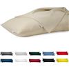Flowen Coppia Federe Cuscini Rettangolari per Letto Matrimoniale e Divano 40x145 Set 2 Copricuscini 100% Cotone Effetto Seta Tessuto Morbido Anallergico Antiacaro Traspirante Lavabili in Lavatrice