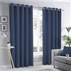 Fusion Home Furnishings Sorbonne-Coppia di Tende con Occhielli, 100% Cotone, Marina Militare, 90 Width x 90 Drop (229 x 229cm)