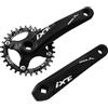 ZTZ Guarnitura Quadrata da 170 mm per Mountain Bike con Corona 104 BCD 32/34/36/38T, Corona e Pedivella Tonda MTB in Lega di Alluminio, Fit Shimano, SRAM, FSA (34T, Nero)