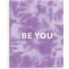 Miquelrius - Quaderno A5-120 fogli 90gr - Righe 7 mm - 4 strisce colorate - Copertina rigida plastificata - Tie Dye Lavanda