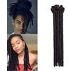 Silk-co 30cm Dreadlock Extension Uomo Capelli Finti Corti per Treccia a Unicetto Treccine Rasta Dread Braids Extension-Marrone Scuro