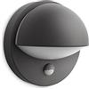 Philips Lighting Philips LED June, Lampada a Parete, per Esterni, Attacco E27, con Sensore di Movimento, Lampadina Inclusa, IP44, Antracite