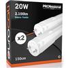 Eurocali 2x Tubi LED 150cm G13 T8 20W Professionale Garanzia 5 Anni 2100 lumen - Luce Bianco Freddo 6500K - Fascio Luminoso 160° - Sostituzione Neon