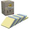 POST-IT Blocco foglietti Post-it - 654-RCP10 - 76 x 76 mm - carta riciclata - colori pastel - 100 fogli - Post-it - conf. 10 pezzi (unità vendita 1 pz.)