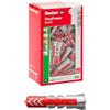 Fischer 100x Tasselli DuoPower, 8 x 40 mm, per Muro pieno, Mattone Forato, Cartongesso, 537641