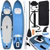 vidaXL AX Tavola Surf Sup Gonfiabile 300x76x10cm Blu Mare Paddle Board Sedile New 93381